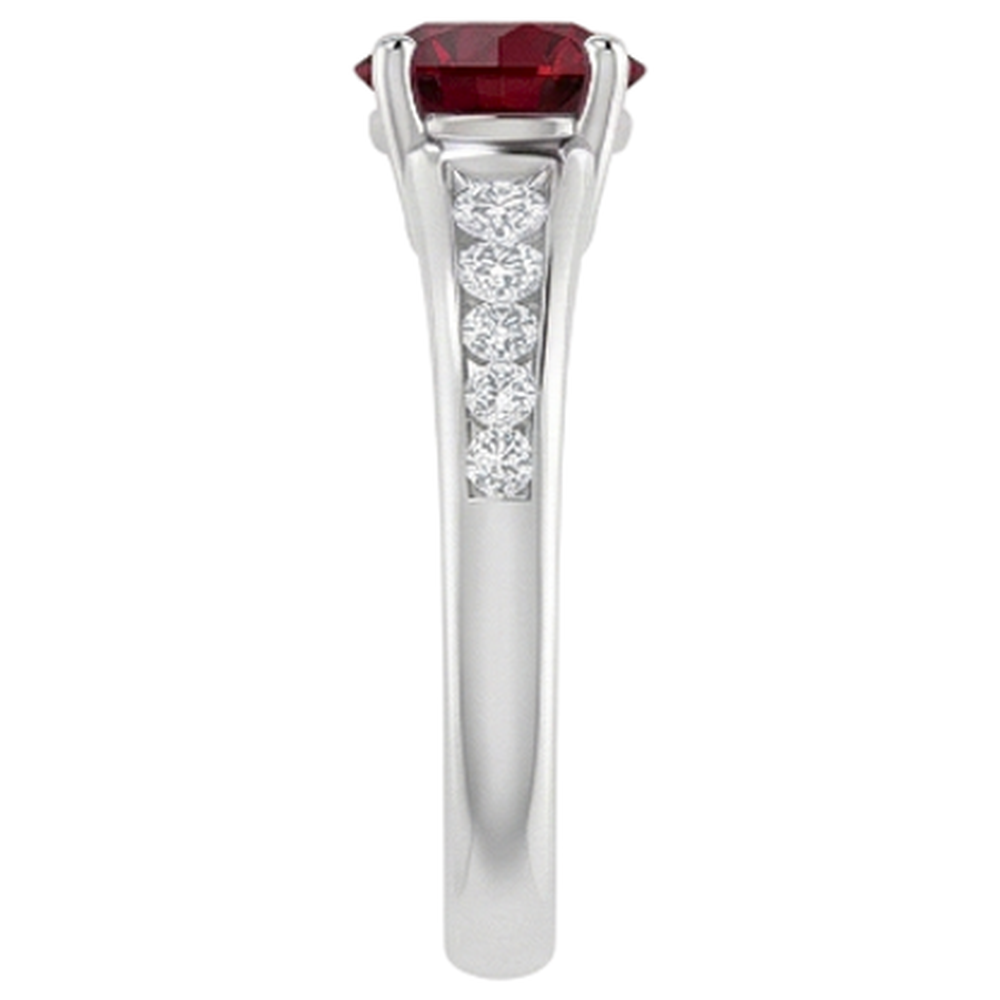 Ring 1,10 Karat Burma Rubin Diamant Akzent Weißgold 14K Schmuck