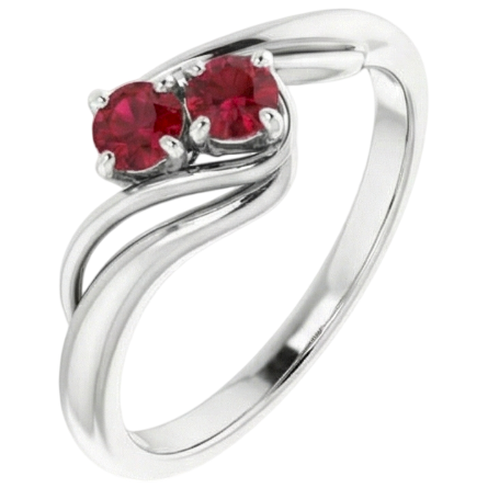 echter round rubin 0.50Karat ring Vorderansicht