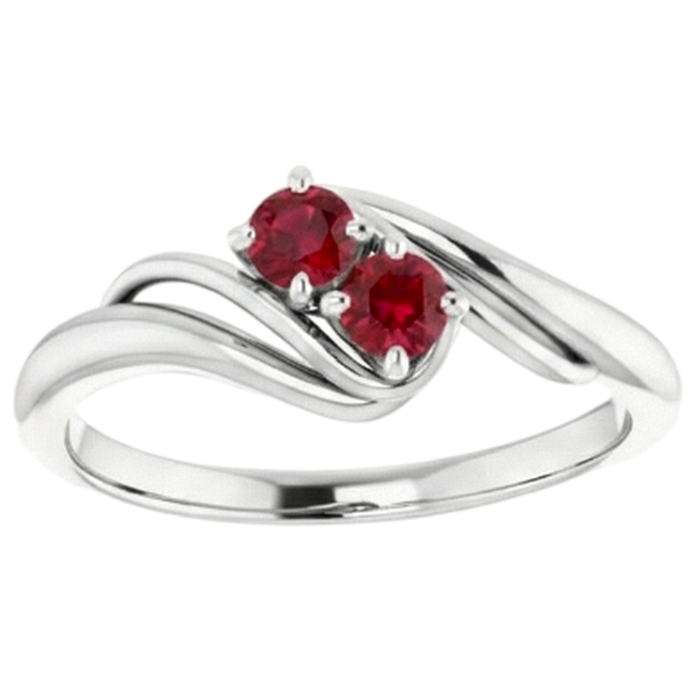 echter round rubin 0.50Karat ring Seitenansicht