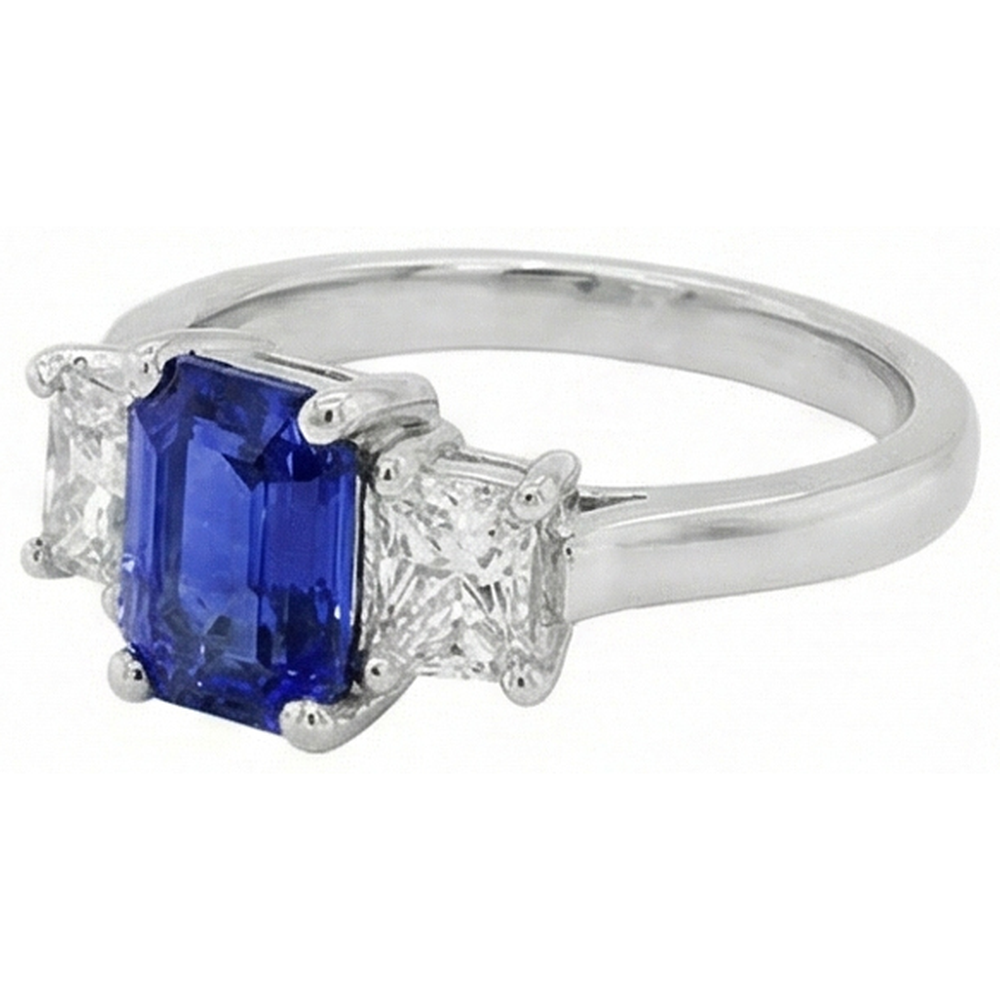echter baguette diamant 2Karat ring Vorderansicht