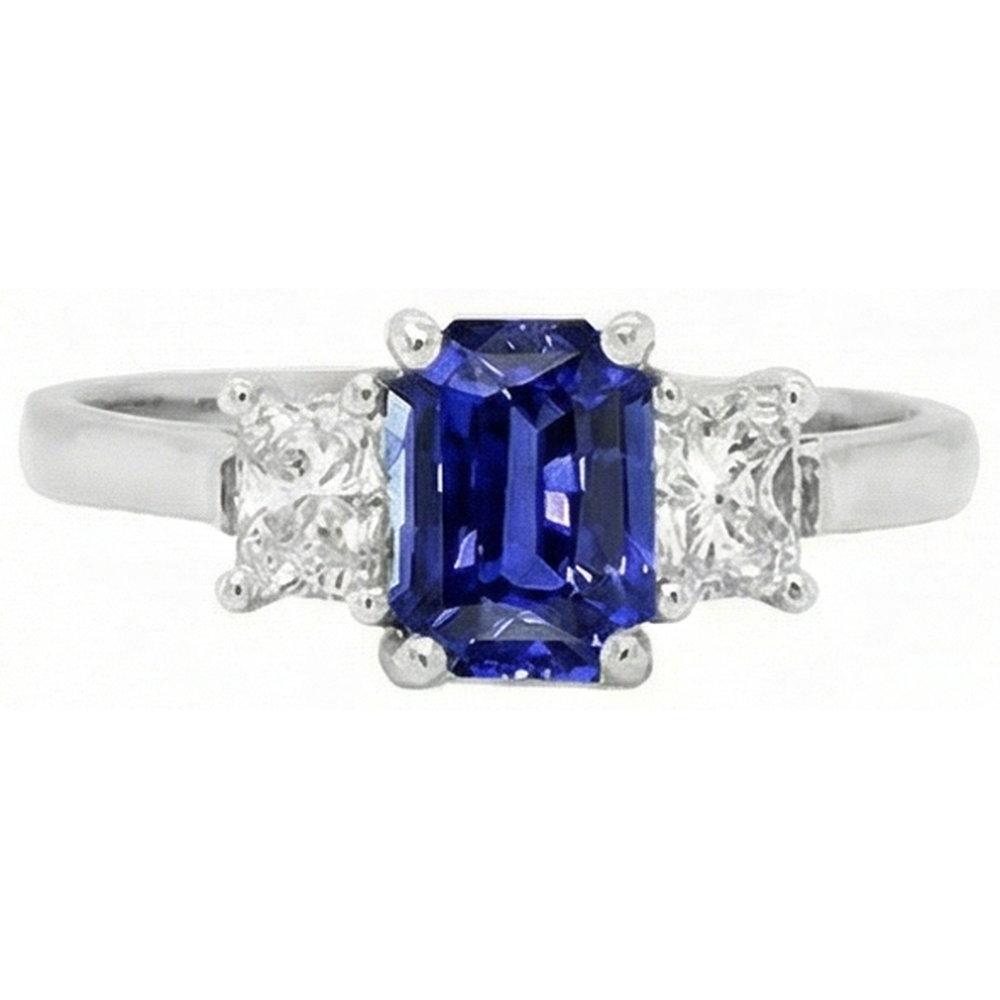 echter baguette diamant 2Karat ring Seitenansicht