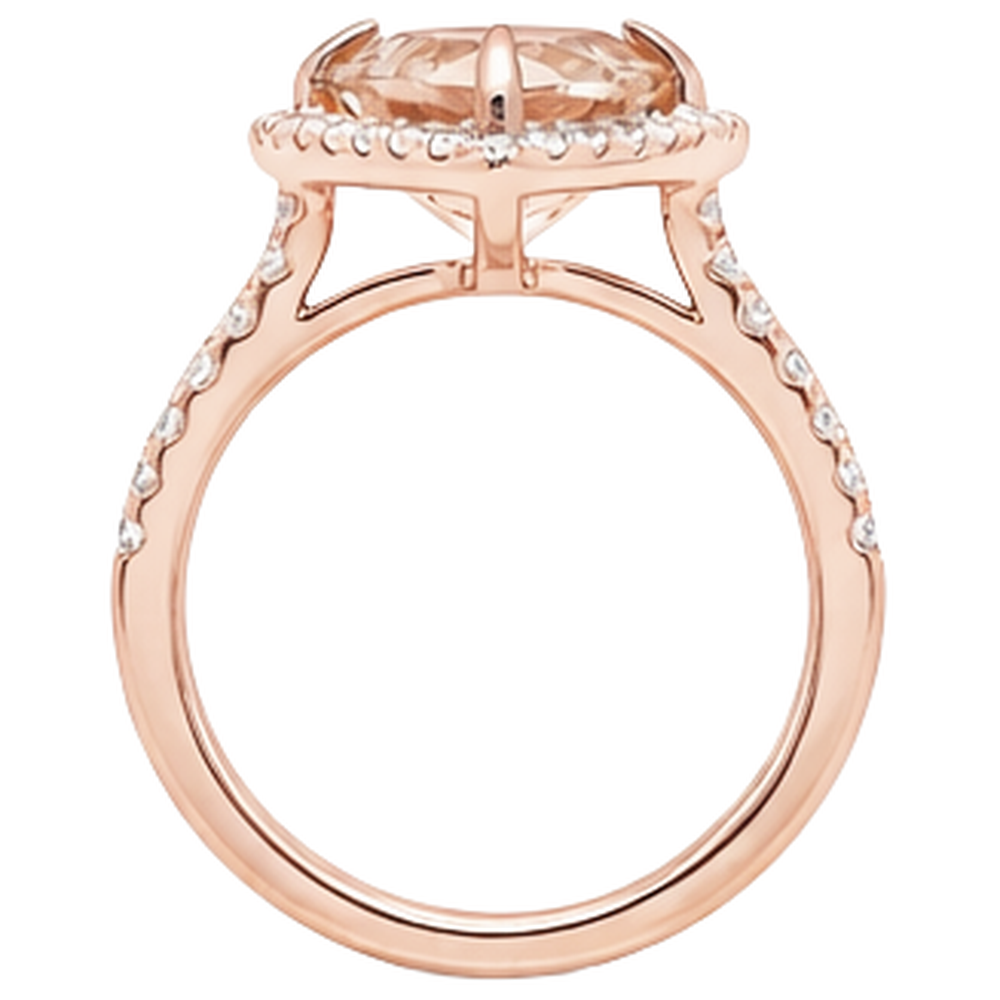 echter trillion morganit 14Karat ring auf Weiß