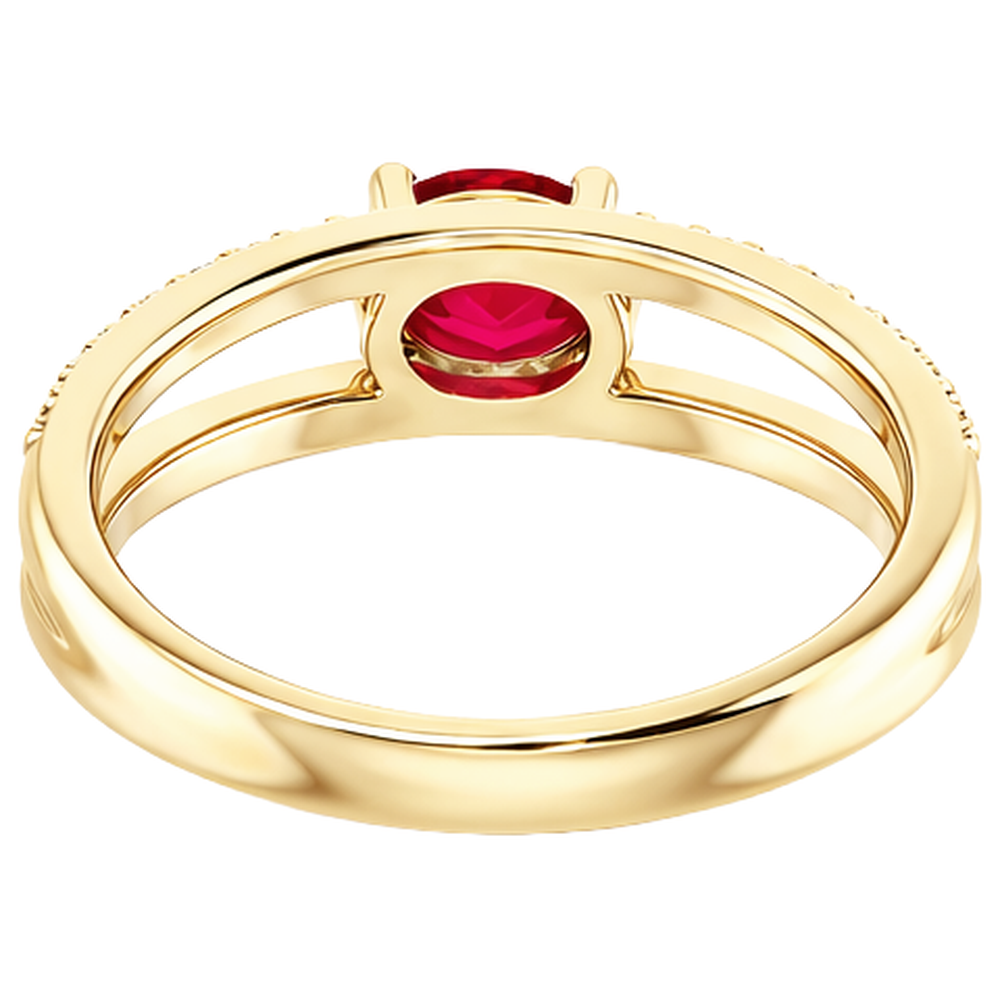 echter oval rubin 14Karat ring Profilansicht