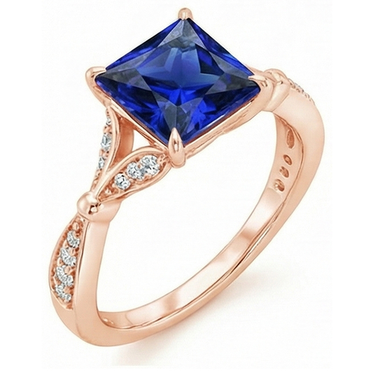 echter princess diamant 5.50Karat ring Seitenansicht
