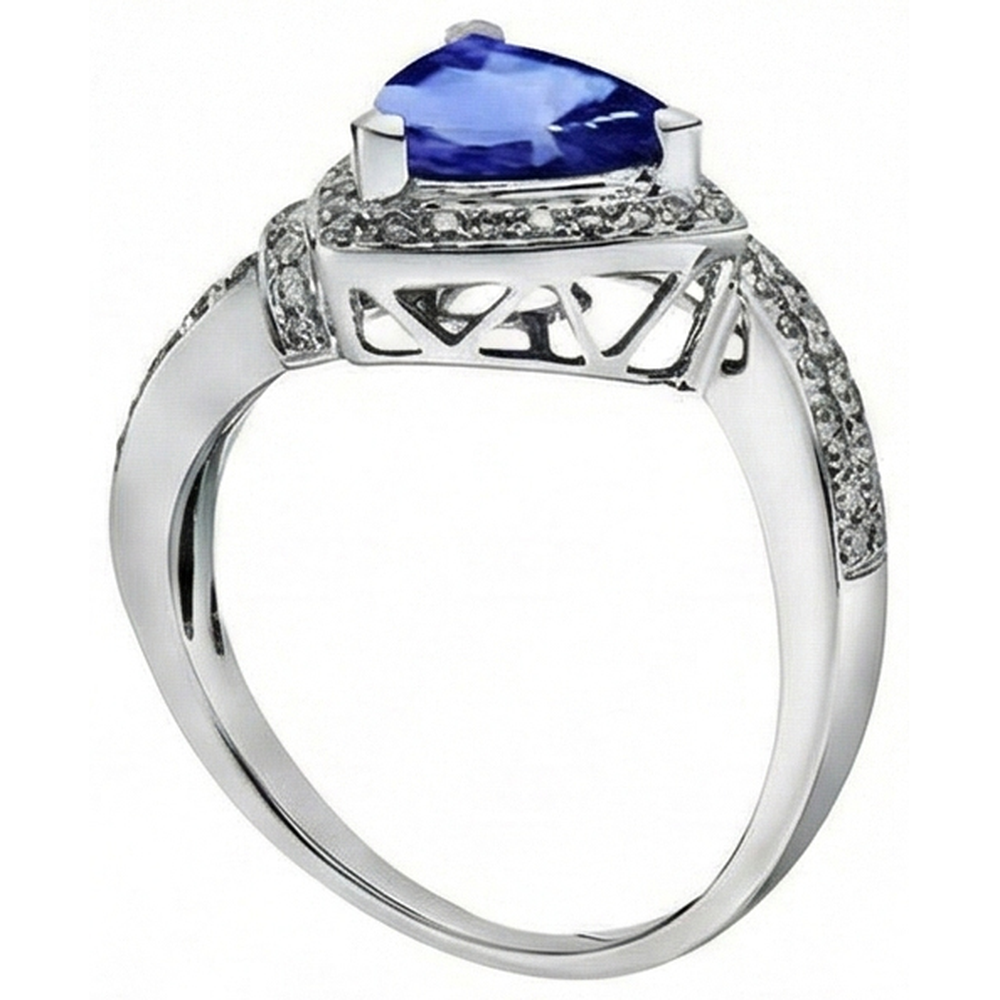 echter trillion diamant 14Karat ring Profilansicht