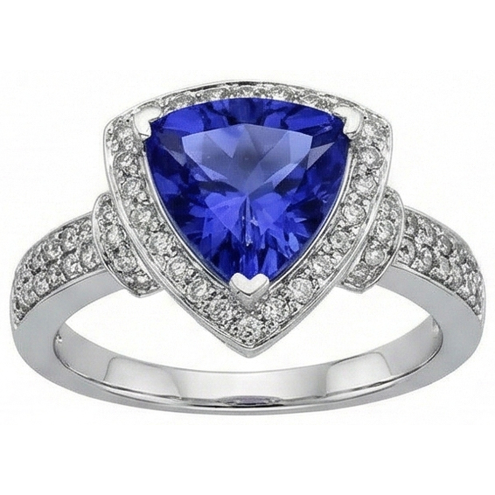 echter trillion diamant 14Karat ring Vorderansicht