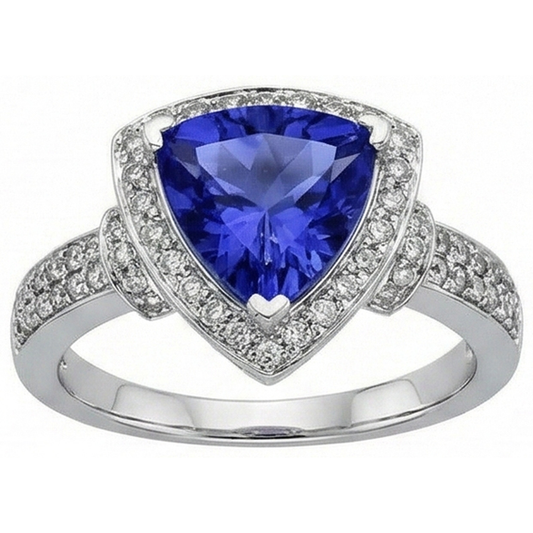 echter trillion diamant 14Karat ring Vorderansicht