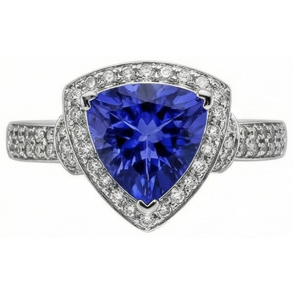 echter trillion diamant 14Karat ring Draufsicht