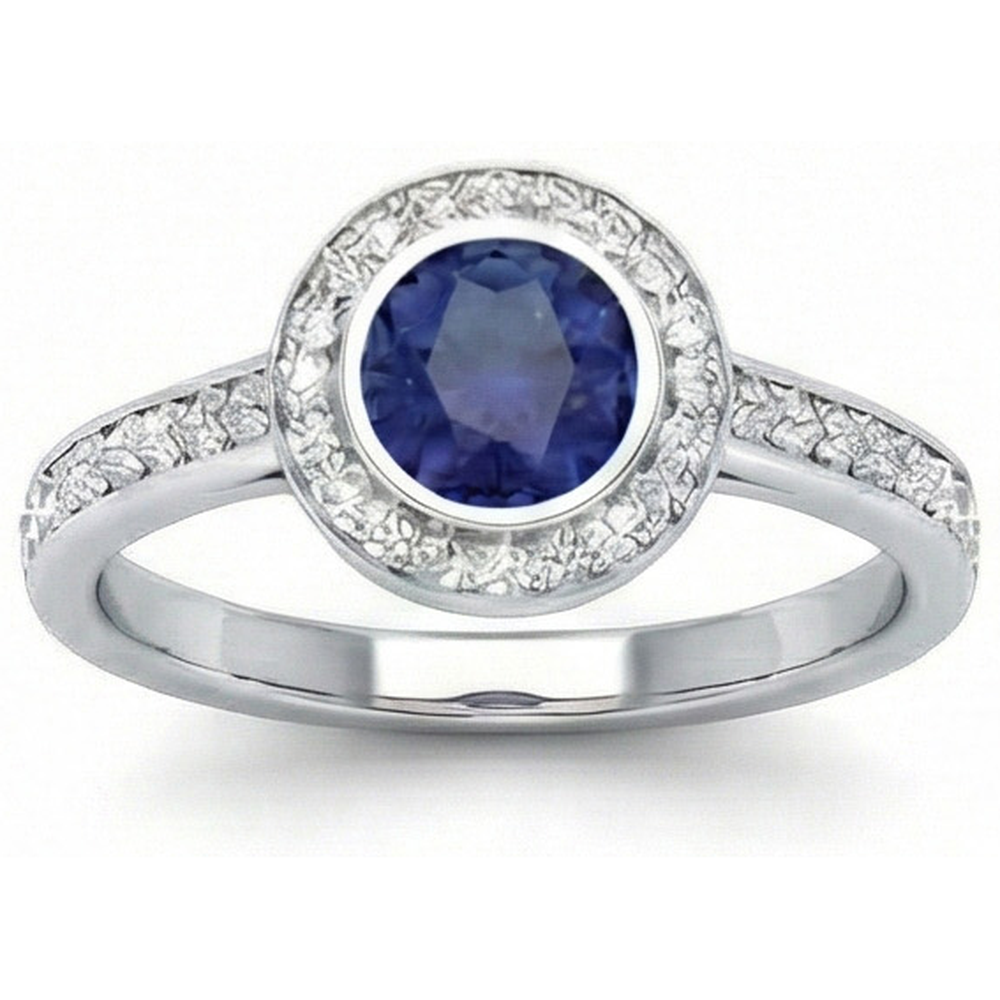 echter round diamant 14Karat ring Seitenansicht