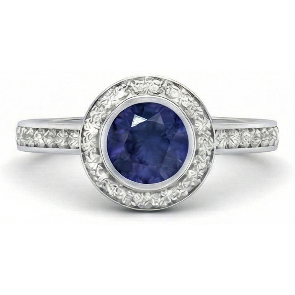 echter round diamant 14Karat ring Detailansicht