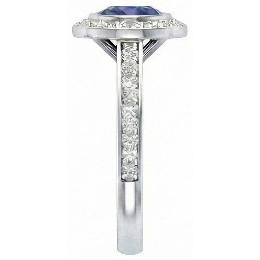 echter round diamant 14Karat ring Draufsicht