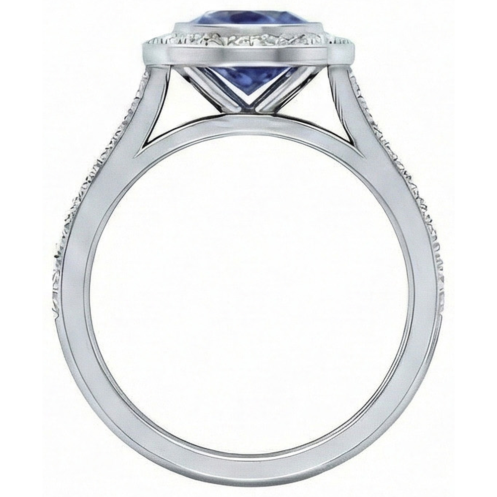 echter round diamant 14Karat ring Profilansicht