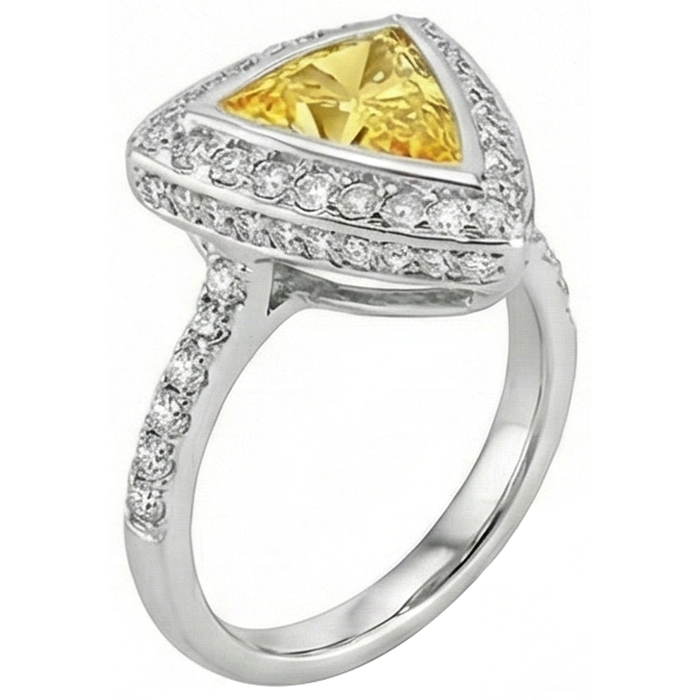 echter trillion diamant 2.00Karat ring Draufsicht