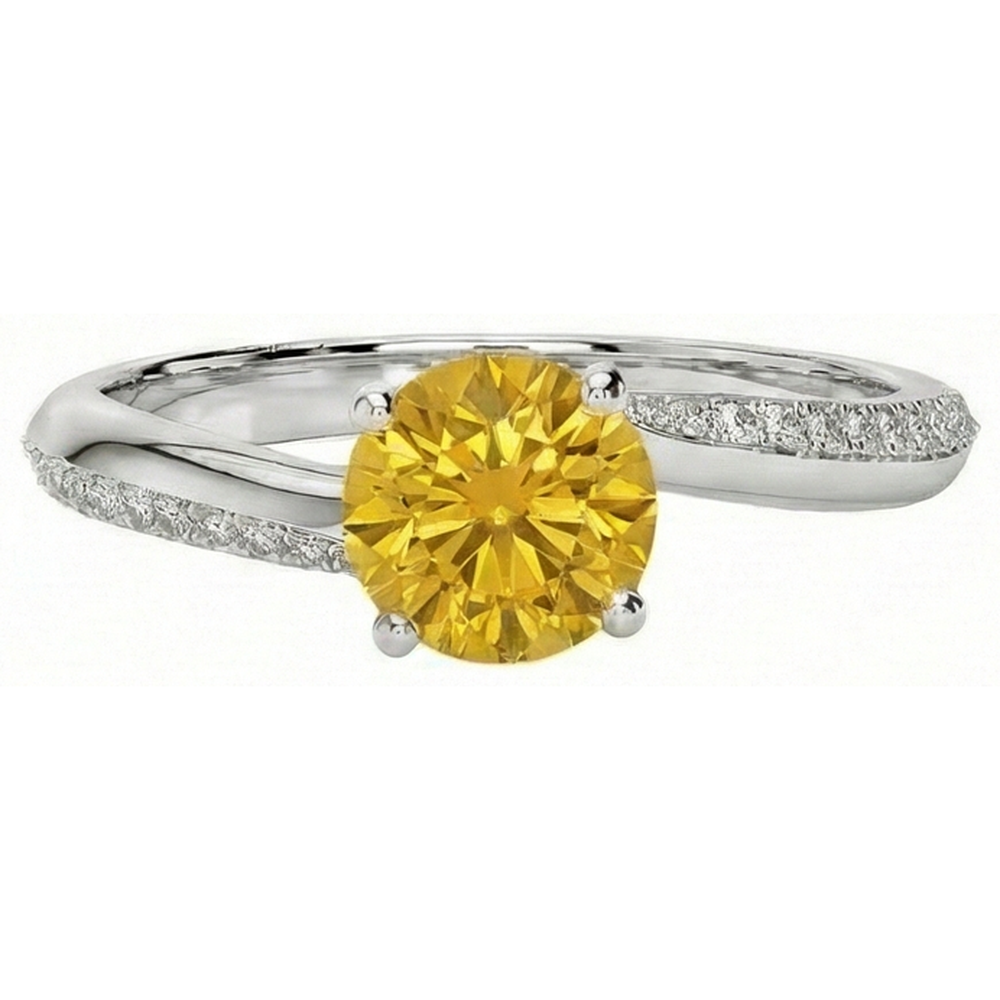 echter round diamant 3.50Karat ring Vorderansicht