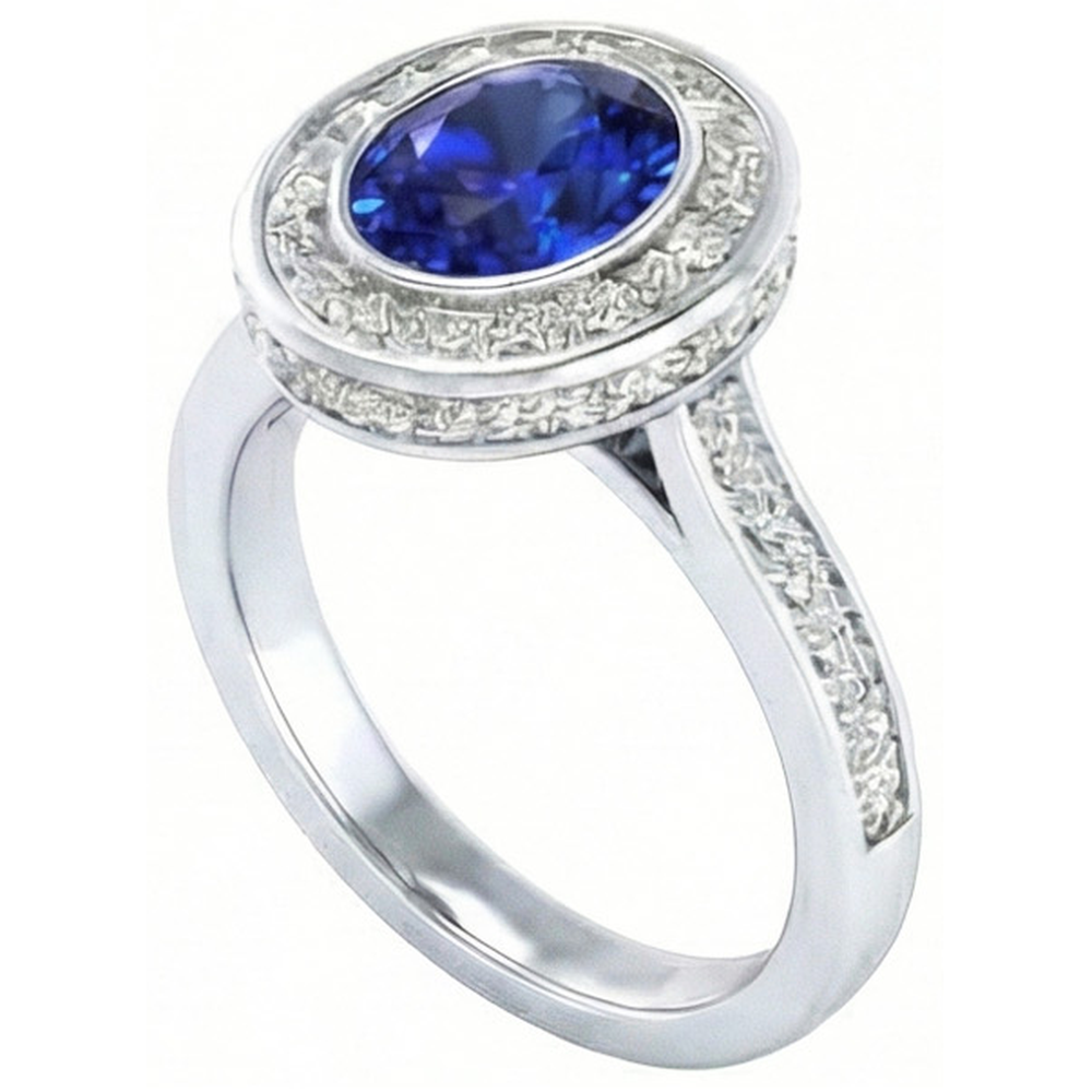 echter round diamant 14Karat ring Detailansicht