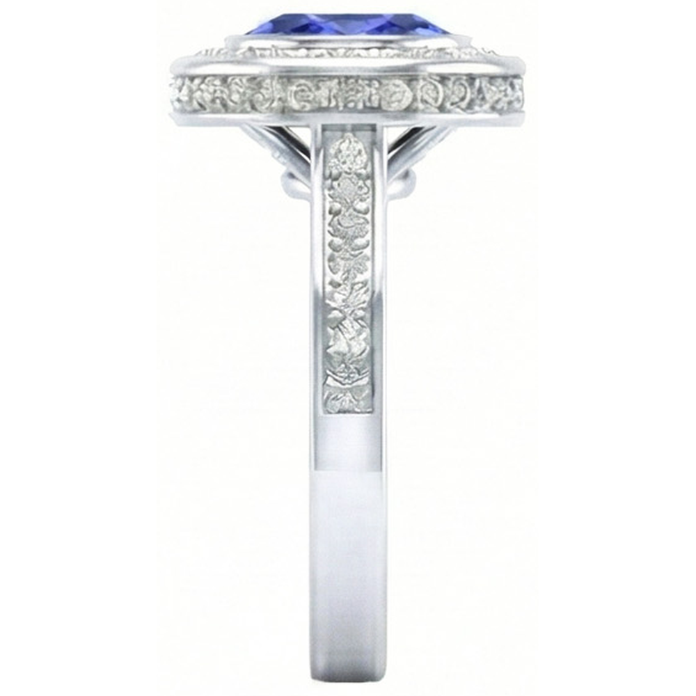 echter round diamant 14Karat ring Profilansicht