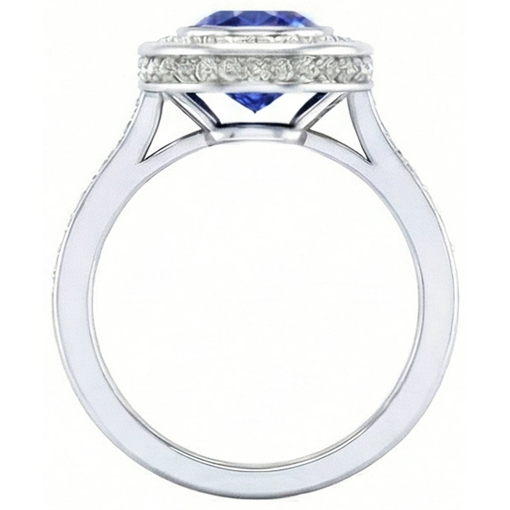 echter round diamant 14Karat ring auf Weiß