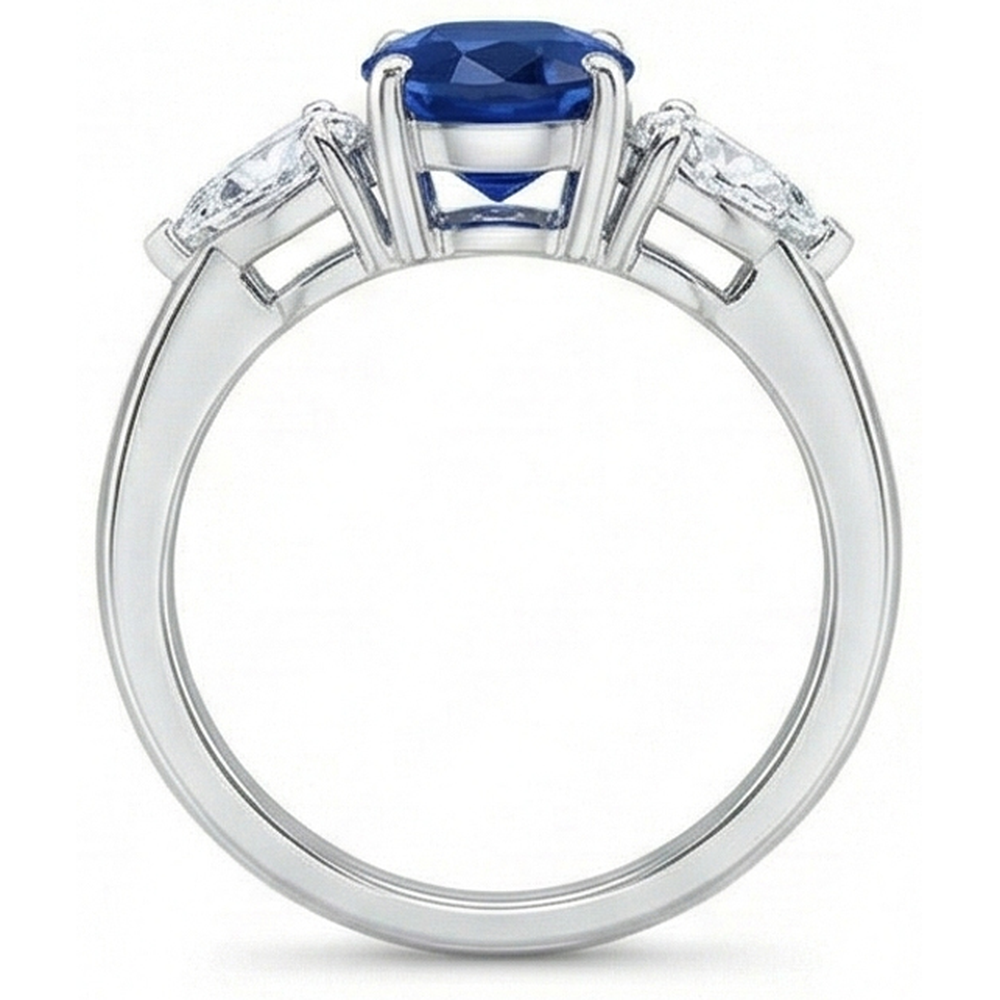 echter oval diamant 3.50Karat ring auf Weiß