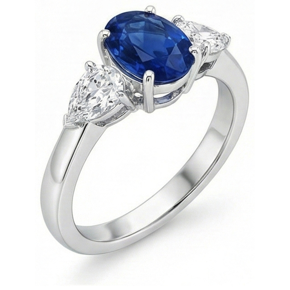 echter oval diamant 3.50Karat ring Seitenansicht