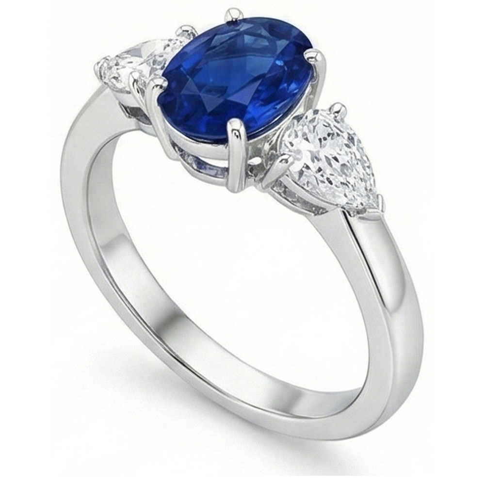 echter oval diamant 3.50Karat ring Detailansicht