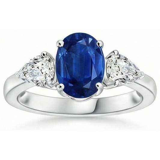 echter oval diamant 3.50Karat ring Vorderansicht