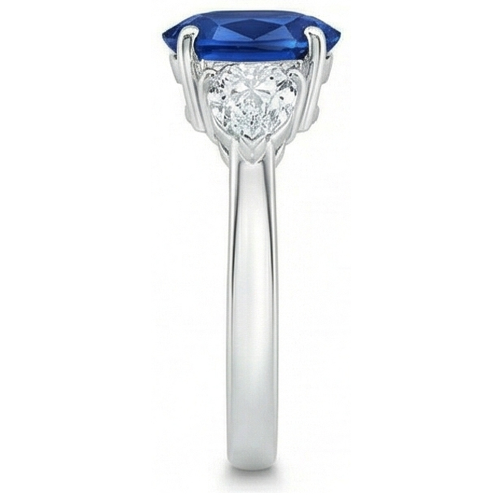 echter oval diamant 3.50Karat ring Profilansicht