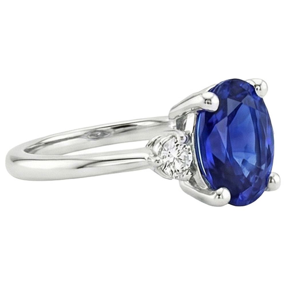 echter oval diamant 3.50Karat ring Draufsicht