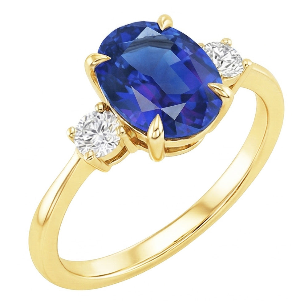 echter oval diamant 5.50Karat ring Seitenansicht
