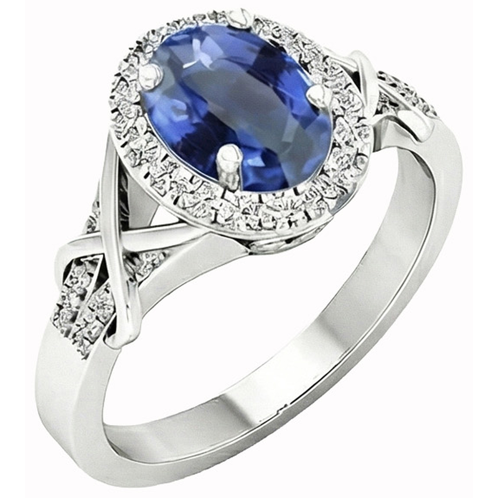echter oval diamant 1.80Karat ring Seitenansicht