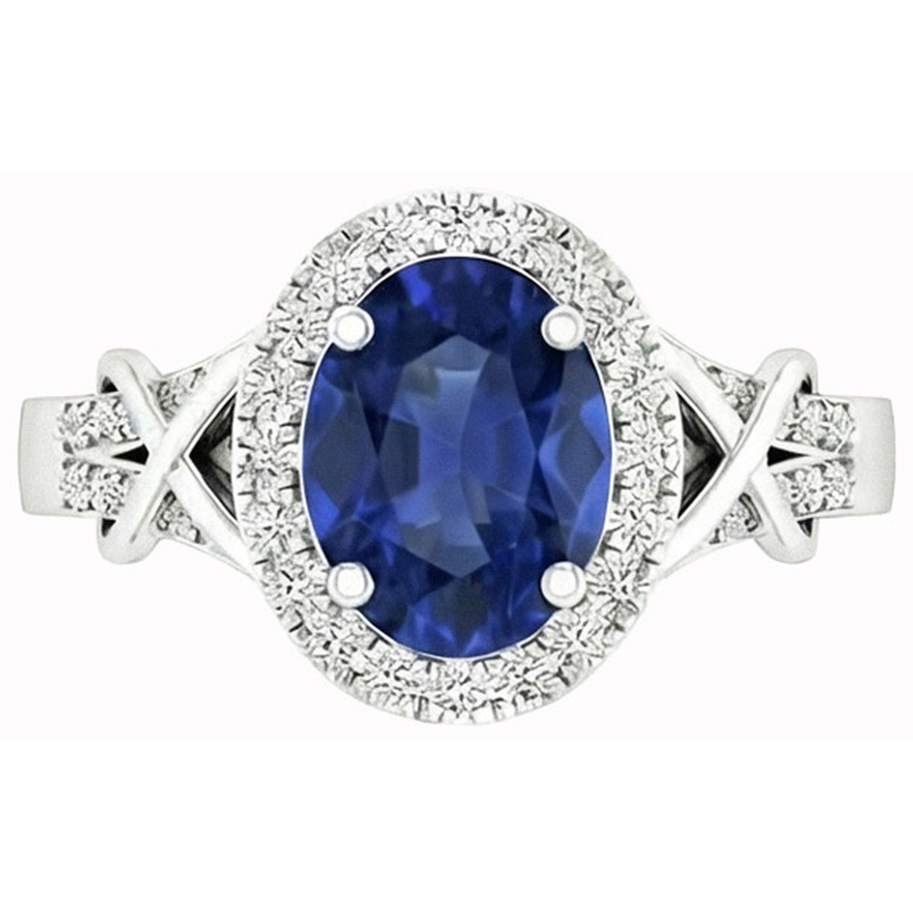 echter oval diamant 1.80Karat ring Vorderansicht