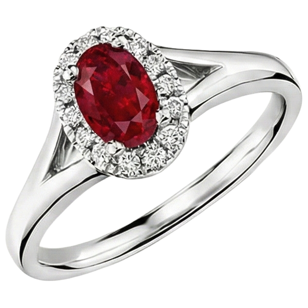 echter oval rubin 3.25Karat ring Seitenansicht