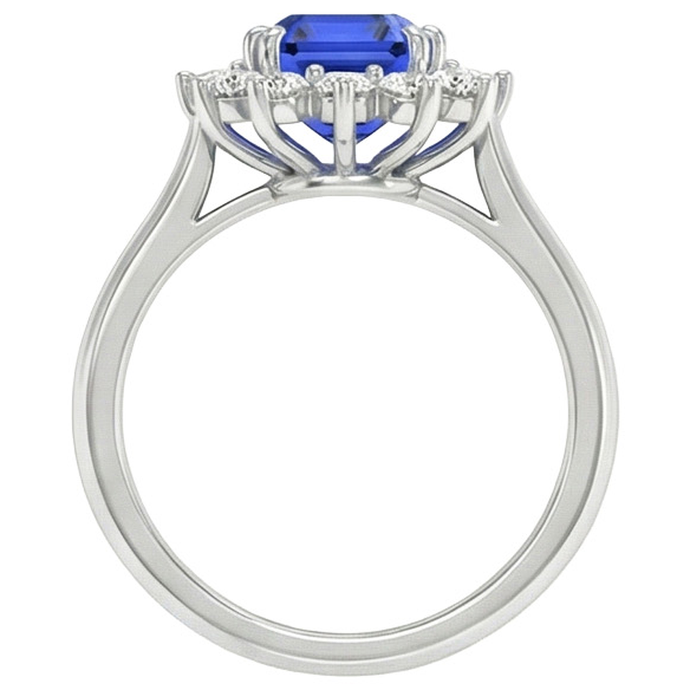 echter asscher diamant 6.50Karat ring Profilansicht