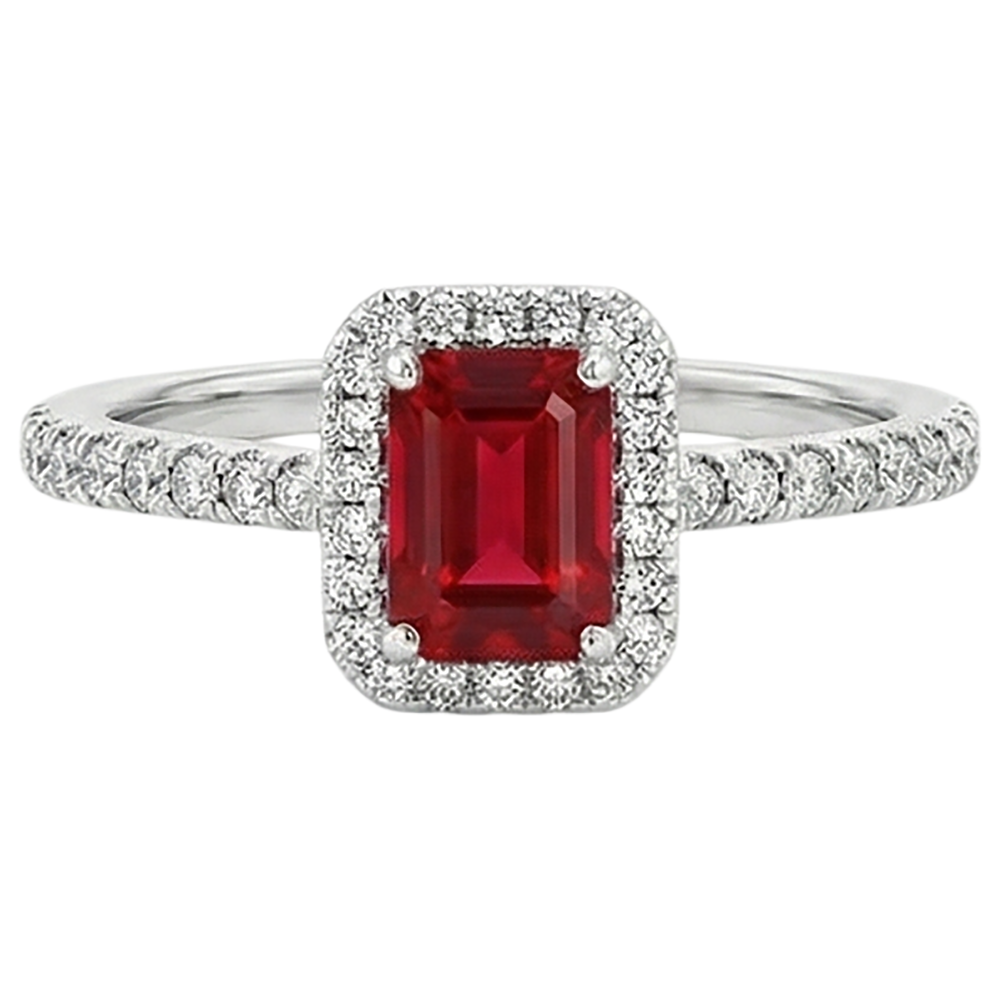 echter emerald rubin 2.30Karat ring Vorderansicht