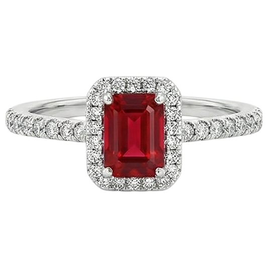 echter emerald rubin 2.30Karat ring Vorderansicht