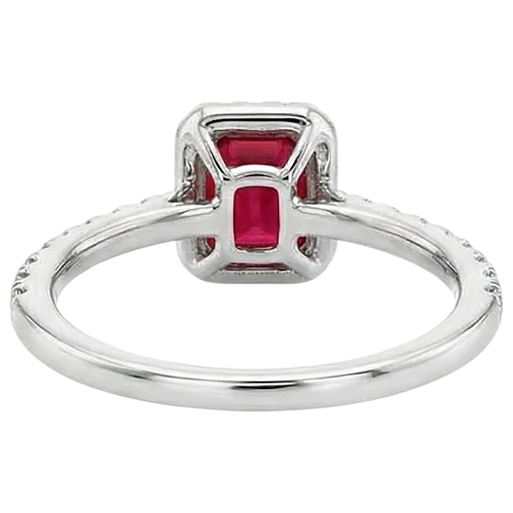 echter emerald rubin 2.30Karat ring Profilansicht