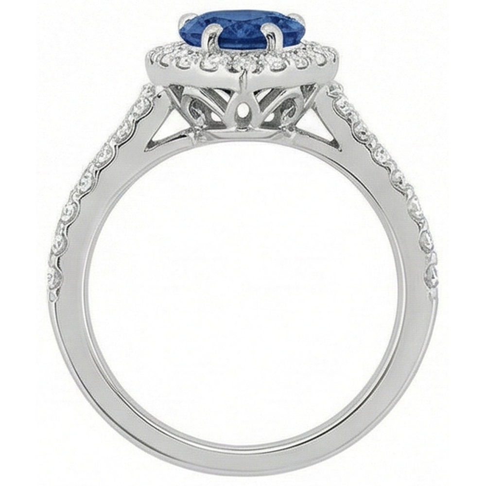 echter round diamant 4Karat ring Profilansicht