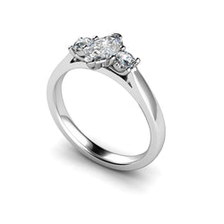 Ring Mit Echt Diamanten Im Marquise- Und Rundschliff Von 1,55 Ct, Drei Steine