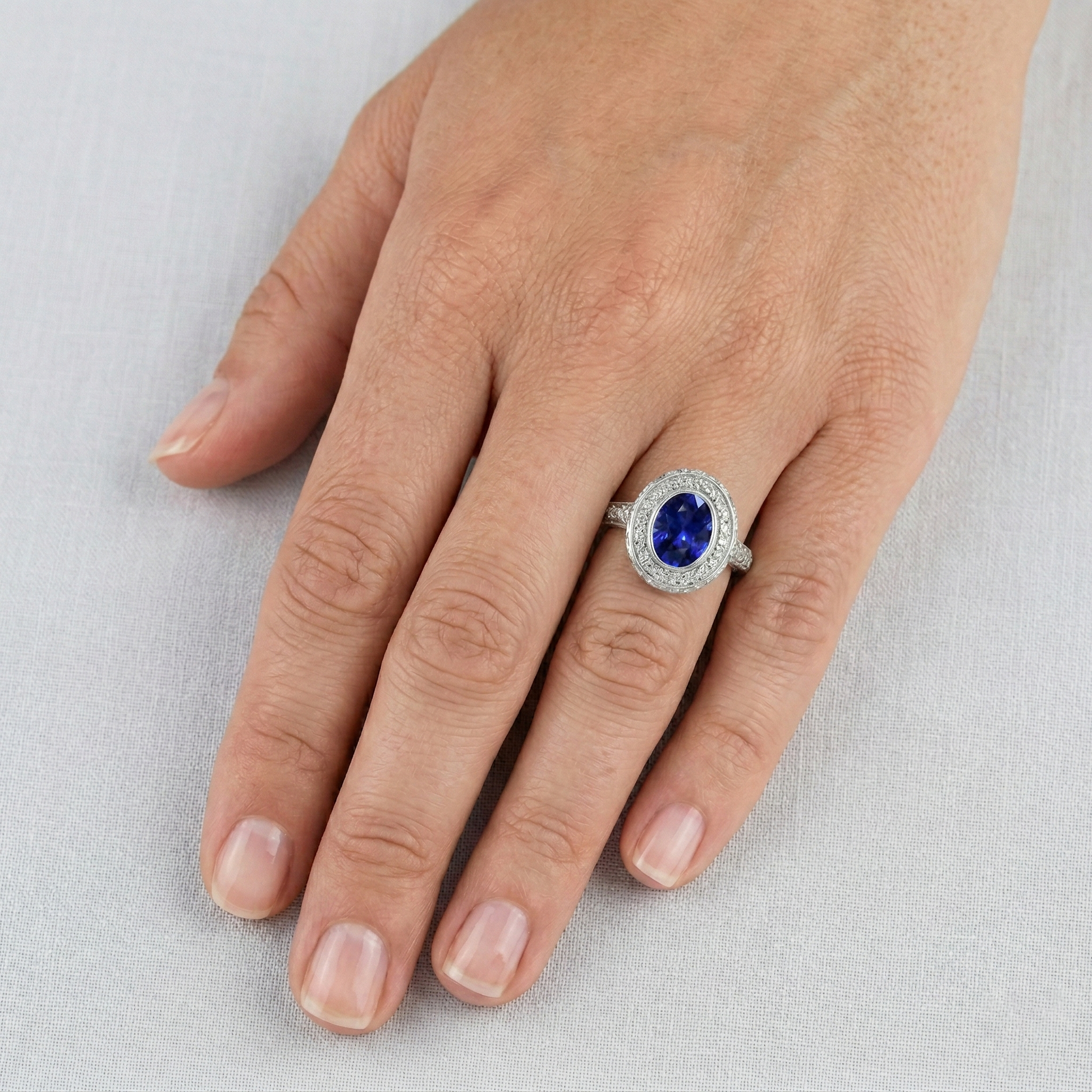 echter round diamant 14Karat ring mit Diamantbesatz