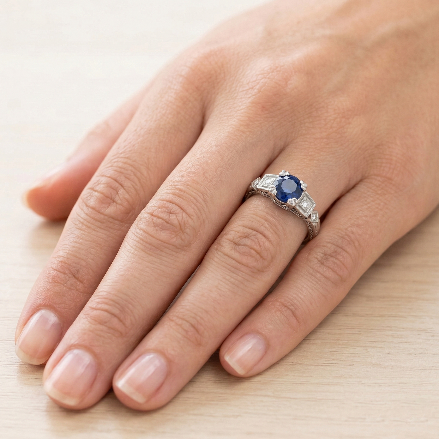 echter round diamant 1.65Karat ring auf Weiß