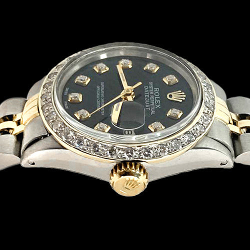Diamant Schmuck -Karat Zweifarbiges 18K Gold – Schrägansicht
