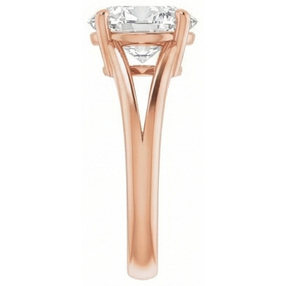 Brillant Solitär-Verlobungsring 4,50-Karat 14K Roségold – Draufsicht