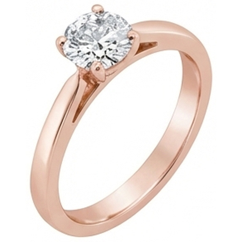 echter round diamant 1Karat ring Seitenansicht