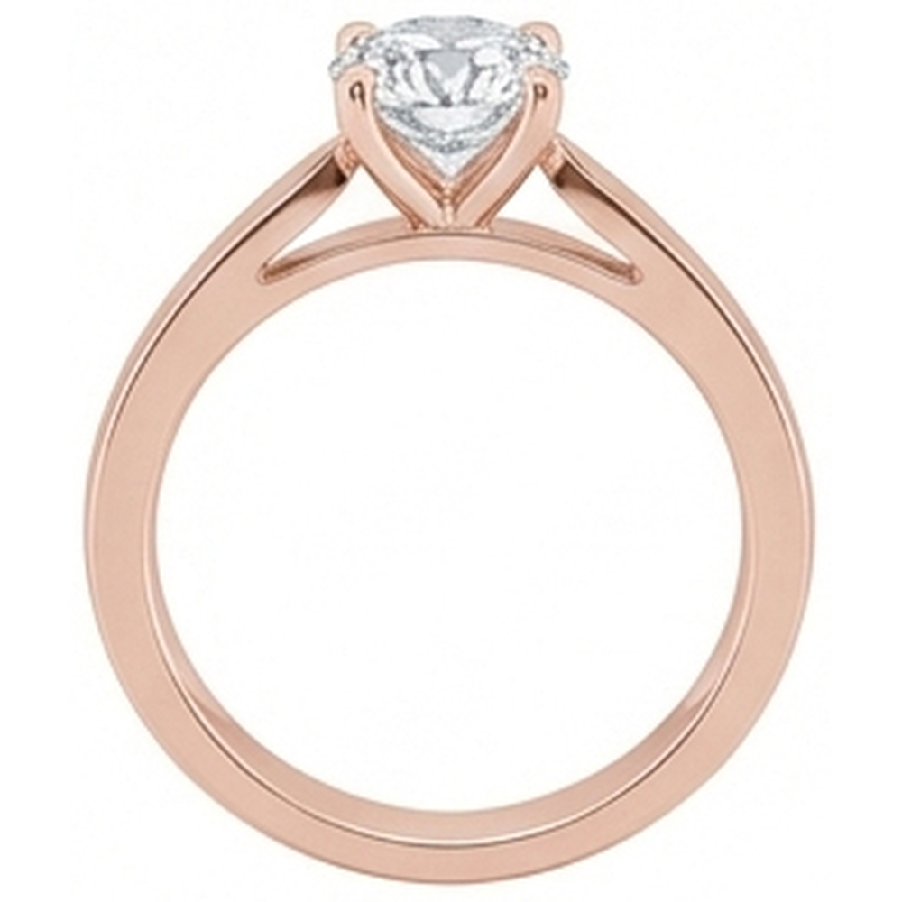 echter round diamant 1Karat ring Draufsicht
