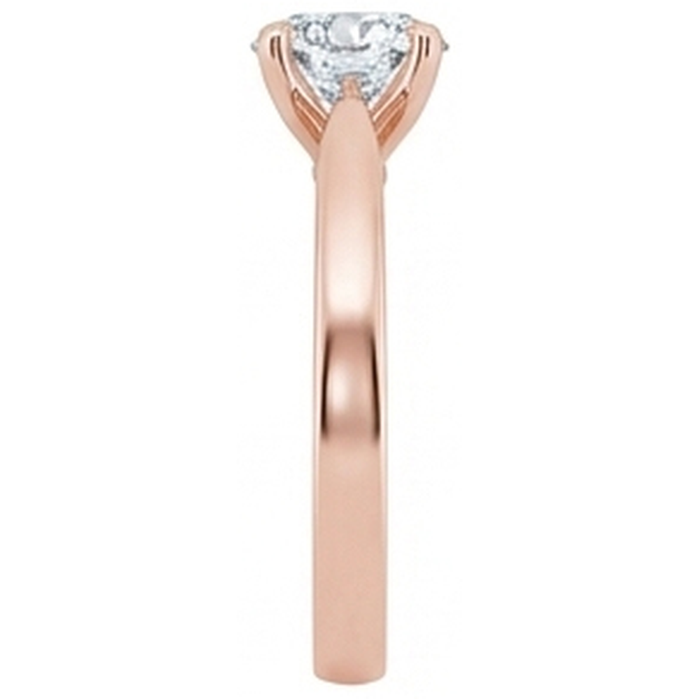 echter round diamant 1Karat ring Profilansicht