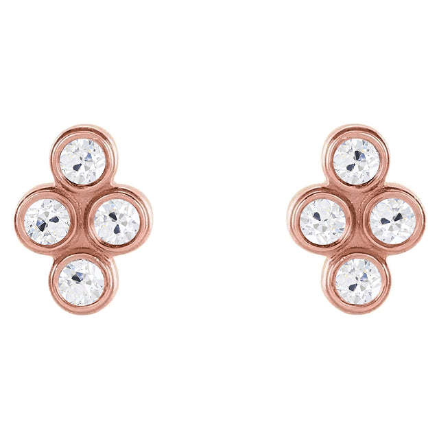 Diamant Ohrringe 0,50-Karat 14K Roségold – Hauptansicht