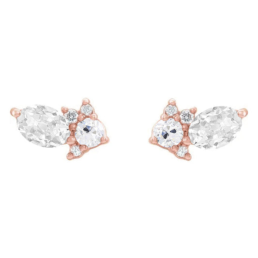 Antik-Kissen-Schliff Brillant Ring in 14 Karat Roségold – Hauptansicht