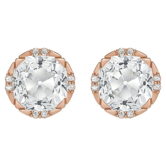Diamant Old Mine Cut Ohrhänger in 14K Roségold – Hauptansicht