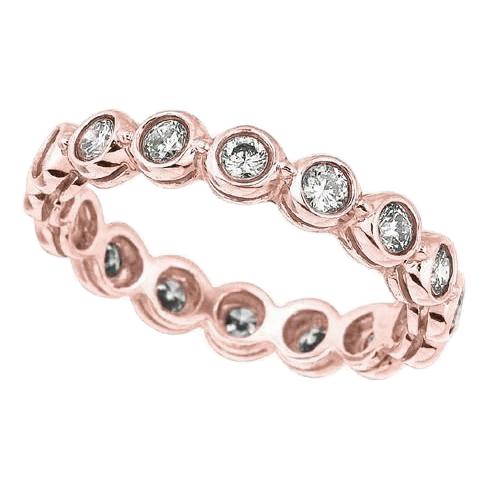 Rose Gold Echt Diamant Ewigkeit Band Runde Lünette 1,60 Karat