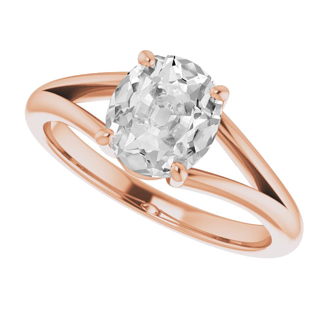 Natürlicher Brillant Solitär-Verlobungsring 4,50 Karat 14K Roségold – Hauptansicht