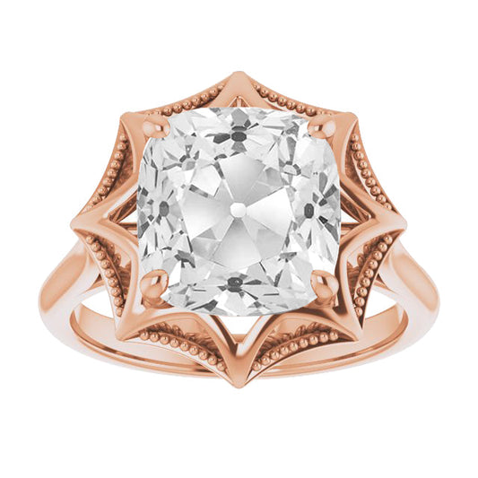 Naturreiner Diamant Solitär-Verlobungsring 5 Karat 14K Roségold – Hauptansicht